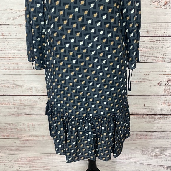 Lafayette 148 New York Ana Grace drop waist gliding‎ Geo print size medium Dress - Picture 8 of 11